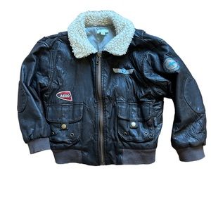 Toddler Boy Faux Leather Bomber Jacket 2T